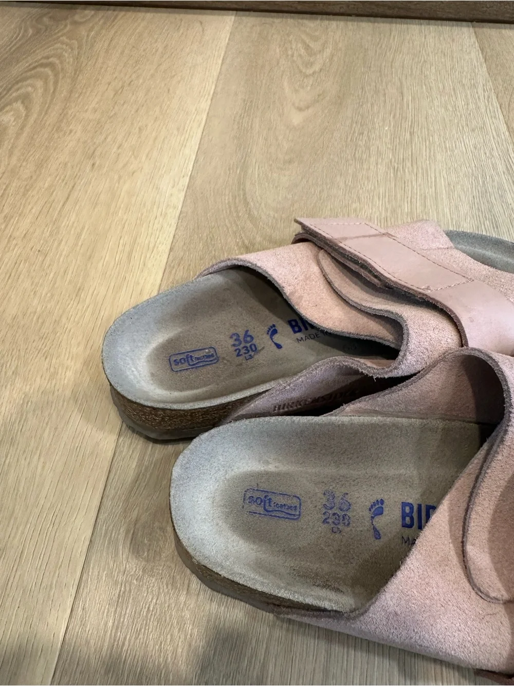 Birkenstock Kyoto sandals soft pink suede size 36